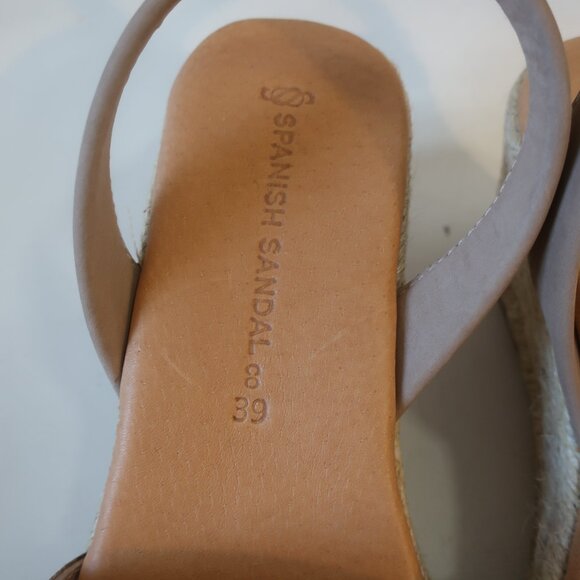 NWOB Spanish Sandal Ecru Espadrille Nubuck Wedge Slingback  NWOB Spanish Sandal Ecru Espadrille Nubuck Wedge Slingback Heels 39 US/8-8.5